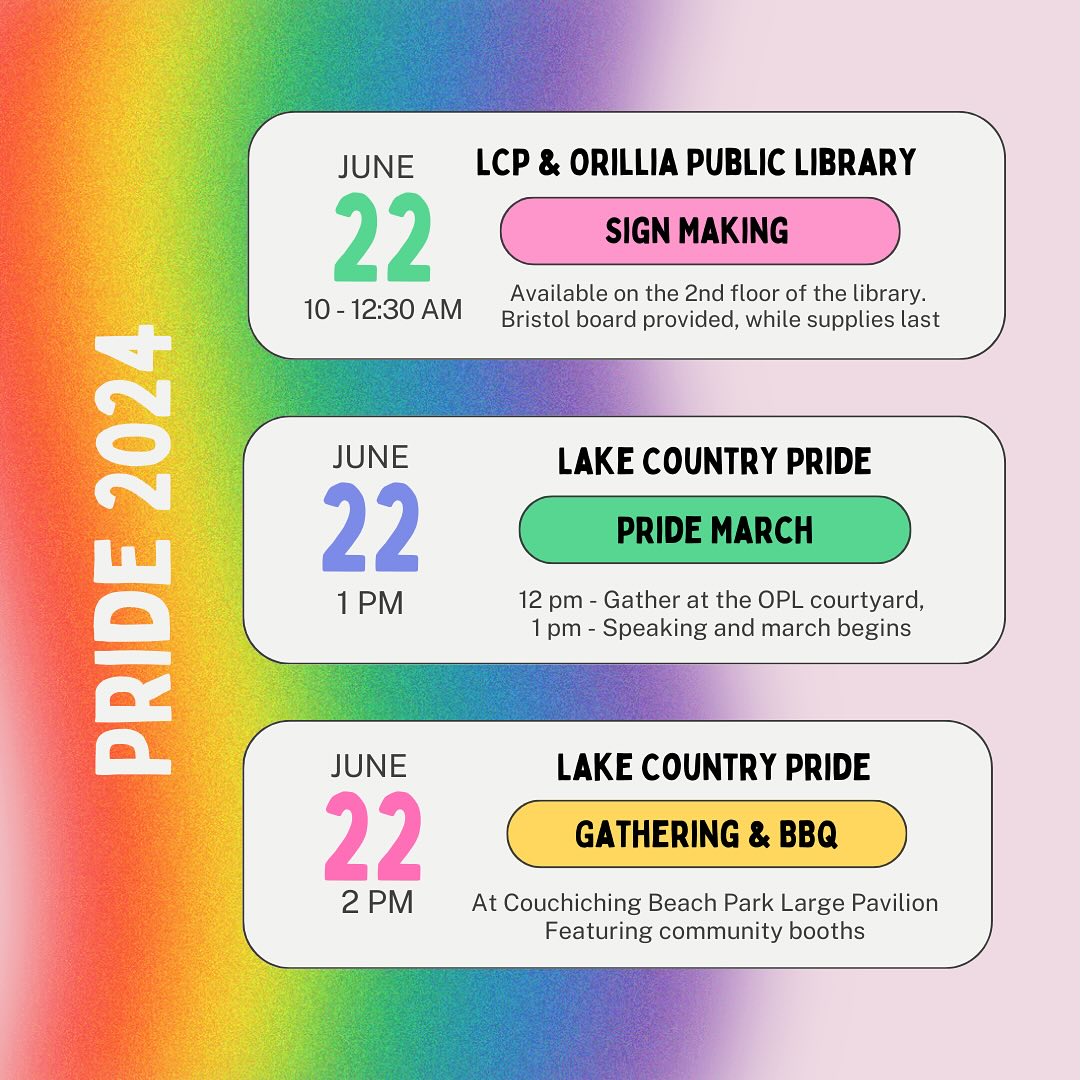 Lake Country Pride Schedule